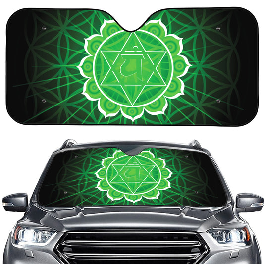 Anahata Chakra Spiritual Print Car Windshield Sun Shade