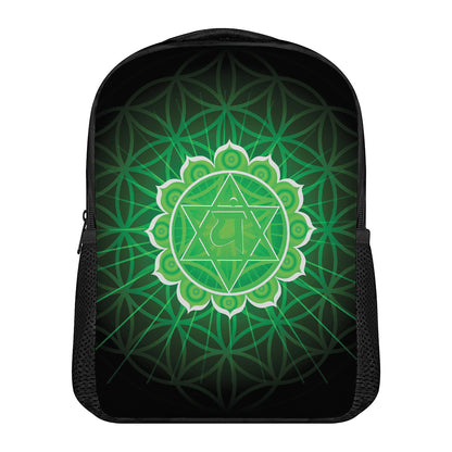 Anahata Chakra Spiritual Print Casual Backpack