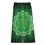 Anahata Chakra Spiritual Print Cotton Front Slit Maxi Skirt