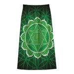 Anahata Chakra Spiritual Print Cotton Front Slit Maxi Skirt