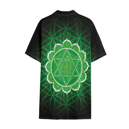 Anahata Chakra Spiritual Print Cotton Hawaiian Shirt