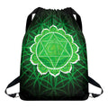 Anahata Chakra Spiritual Print Drawstring Backpack