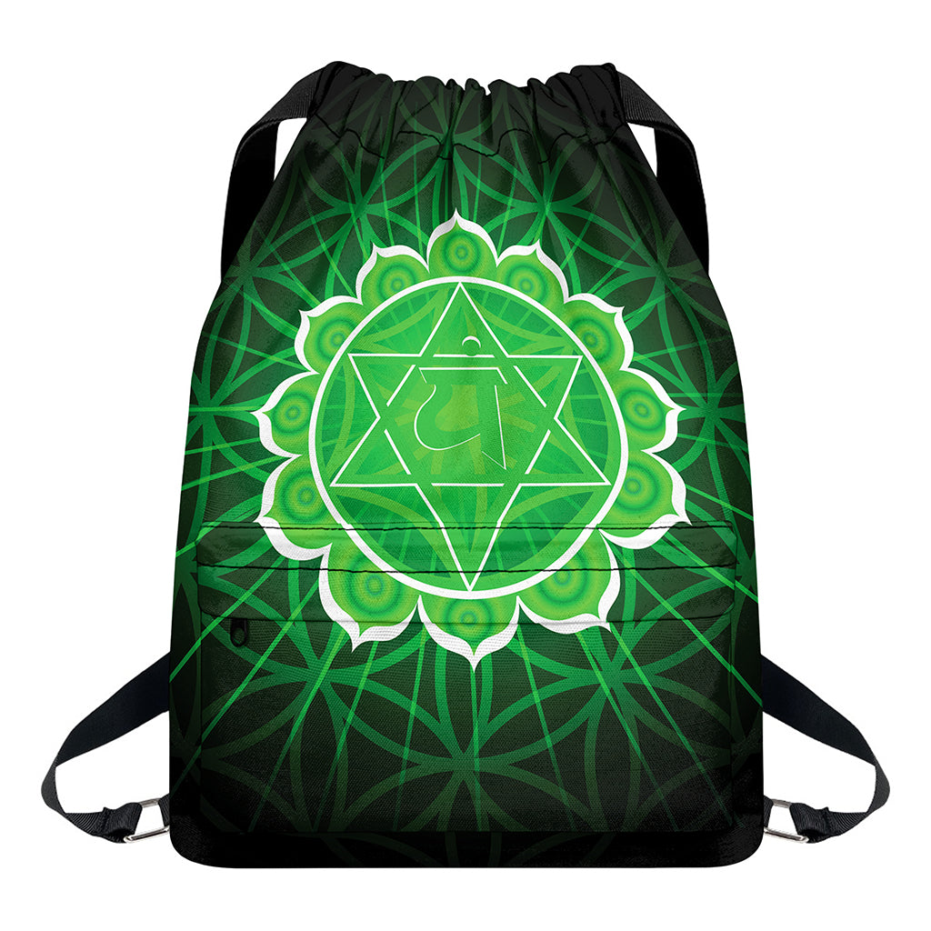 Anahata Chakra Spiritual Print Drawstring Backpack