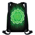 Anahata Chakra Spiritual Print Drawstring Backpack