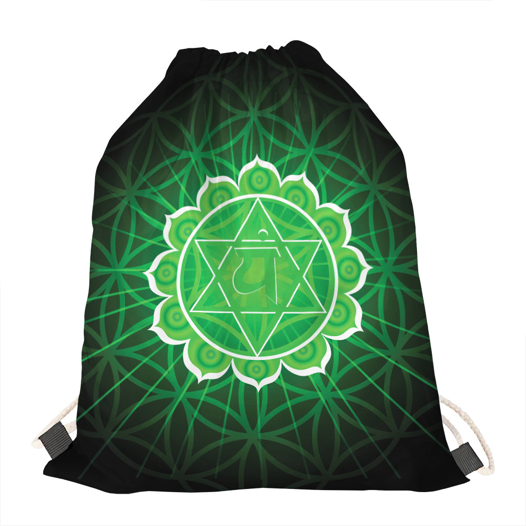 Anahata Chakra Spiritual Print Drawstring Bag