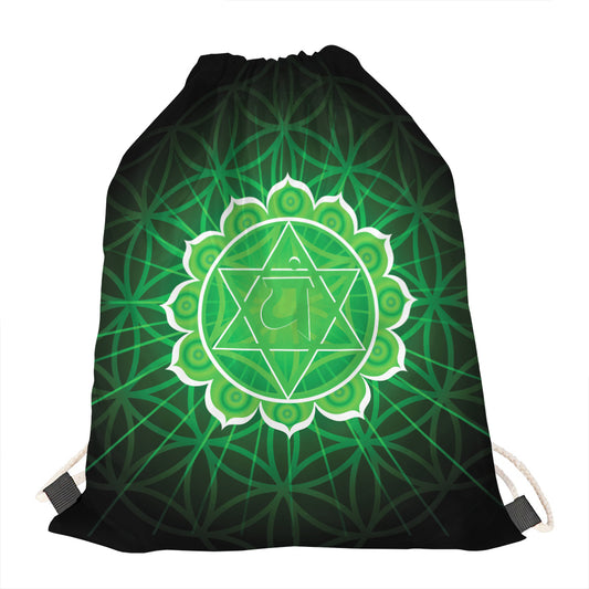 Anahata Chakra Spiritual Print Drawstring Bag