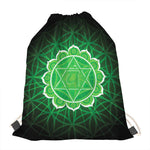 Anahata Chakra Spiritual Print Drawstring Bag