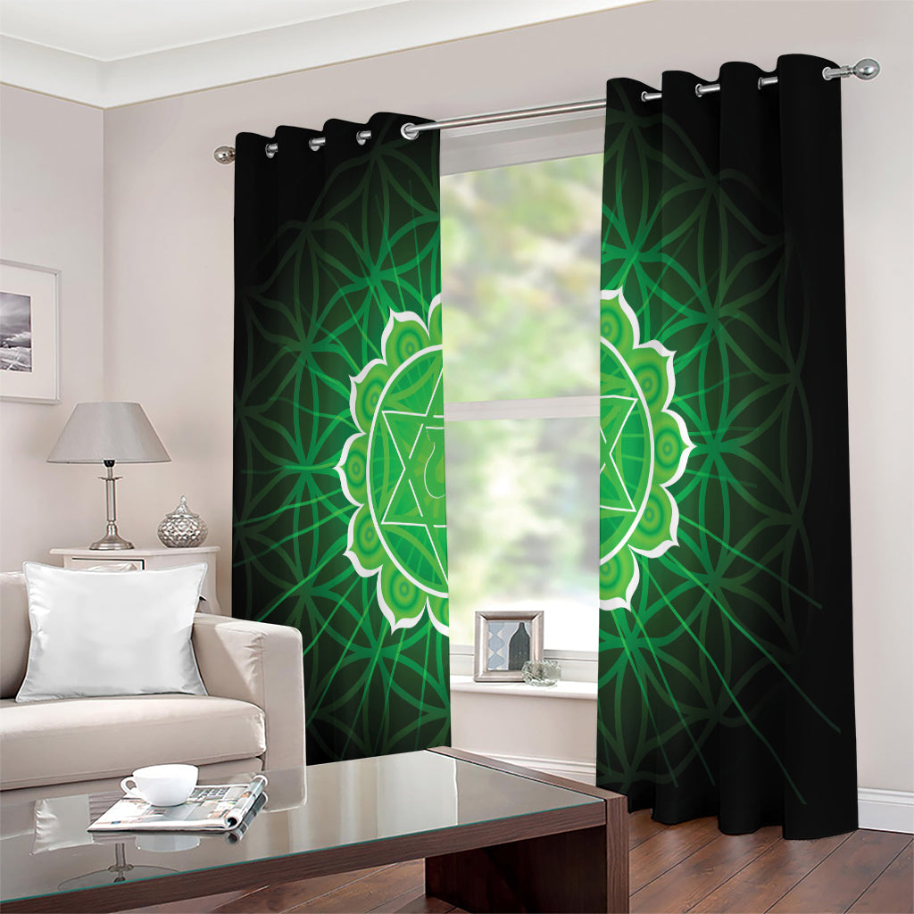 Anahata Chakra Spiritual Print Extra Wide Grommet Curtains