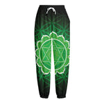 Anahata Chakra Spiritual Print Fleece Lined Knit Pants