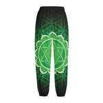Anahata Chakra Spiritual Print Fleece Lined Knit Pants