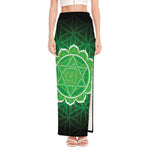 Anahata Chakra Spiritual Print High Slit Maxi Skirt