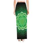 Anahata Chakra Spiritual Print High Slit Maxi Skirt