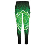 Anahata Chakra Spiritual Print High-Waisted Pocket Leggings