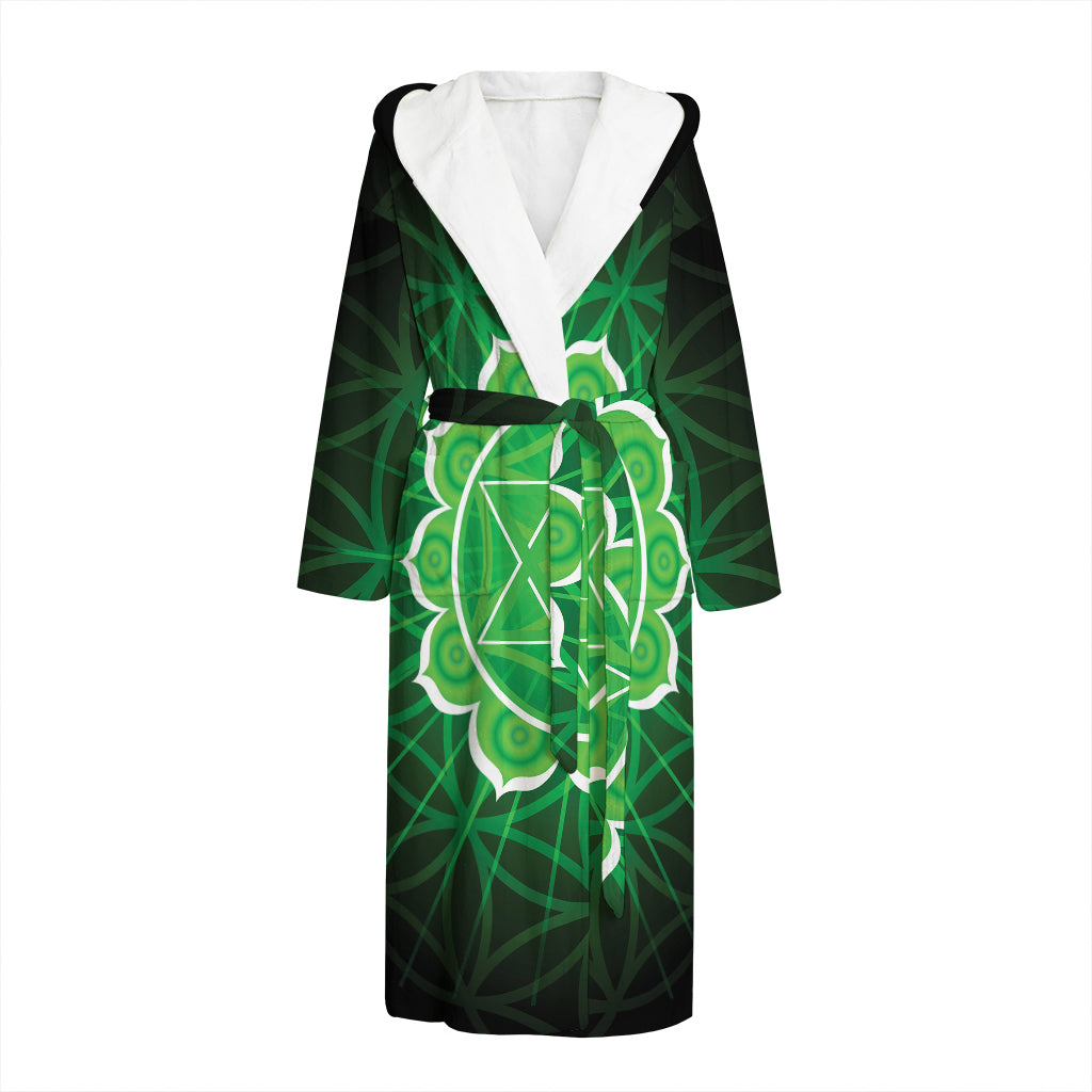 Anahata Chakra Spiritual Print Hooded Bathrobe