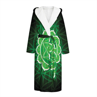 Anahata Chakra Spiritual Print Hooded Bathrobe