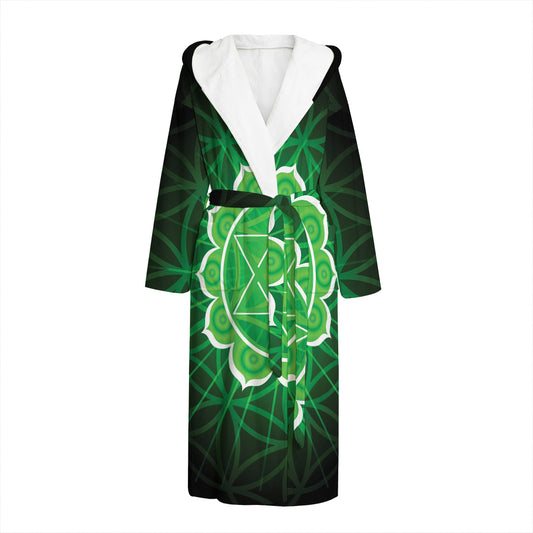 Anahata Chakra Spiritual Print Hooded Bathrobe