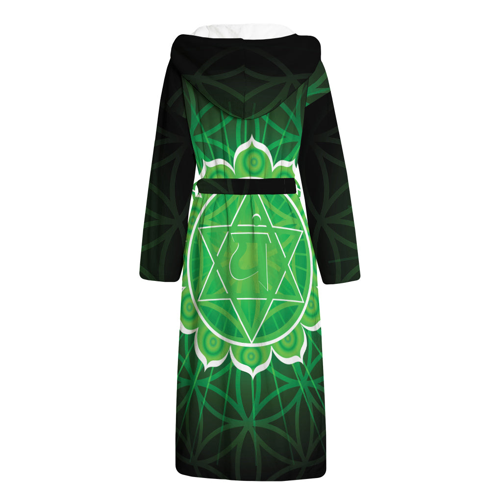 Anahata Chakra Spiritual Print Hooded Bathrobe