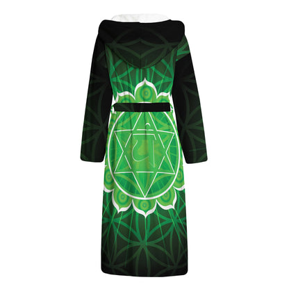 Anahata Chakra Spiritual Print Hooded Bathrobe