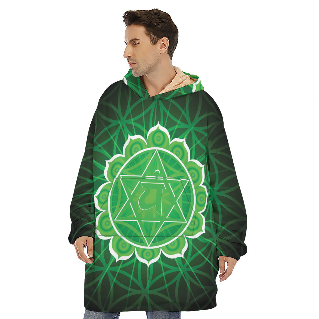 Anahata Chakra Spiritual Print Hoodie Blanket