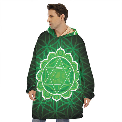 Anahata Chakra Spiritual Print Hoodie Blanket