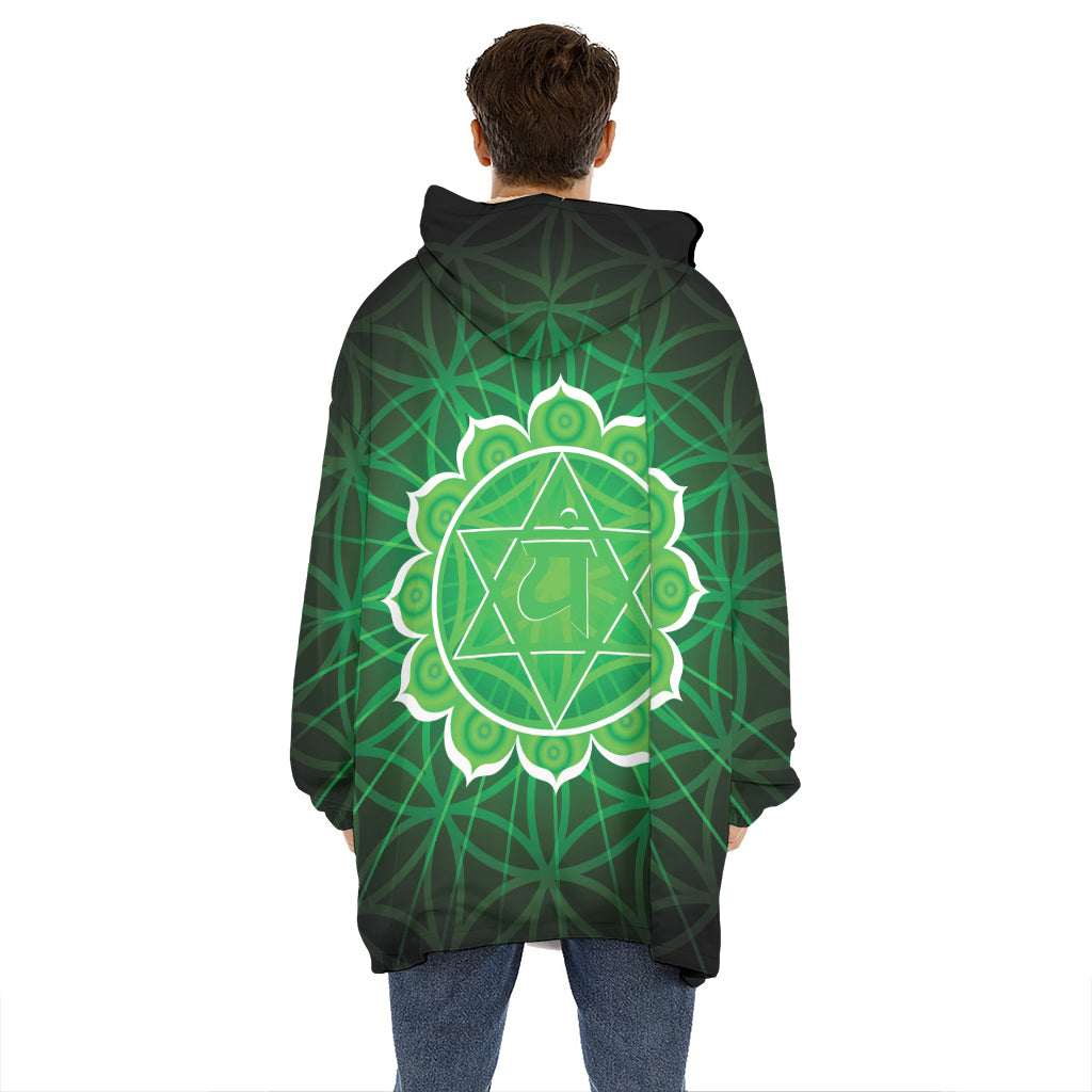 Anahata Chakra Spiritual Print Hoodie Blanket