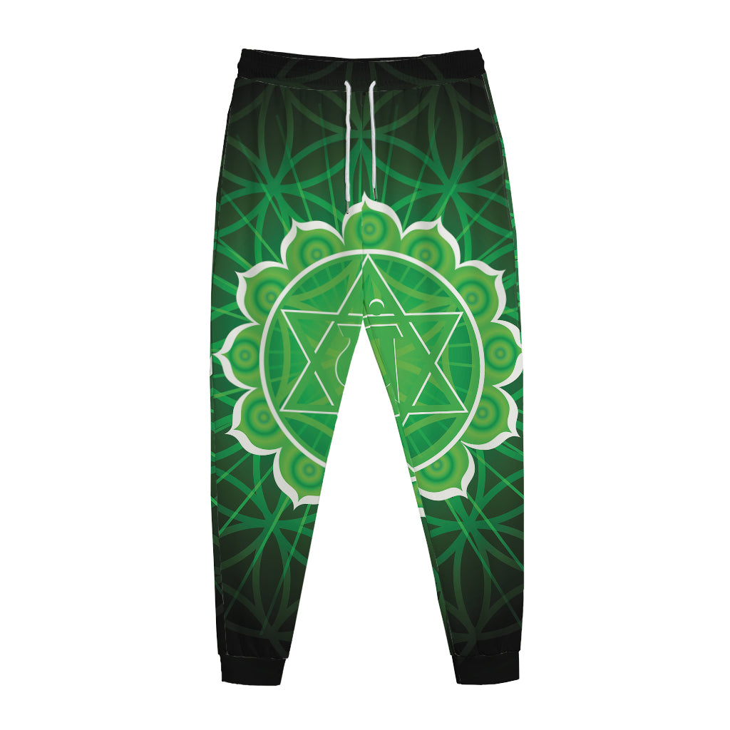 Anahata Chakra Spiritual Print Jogger Pants