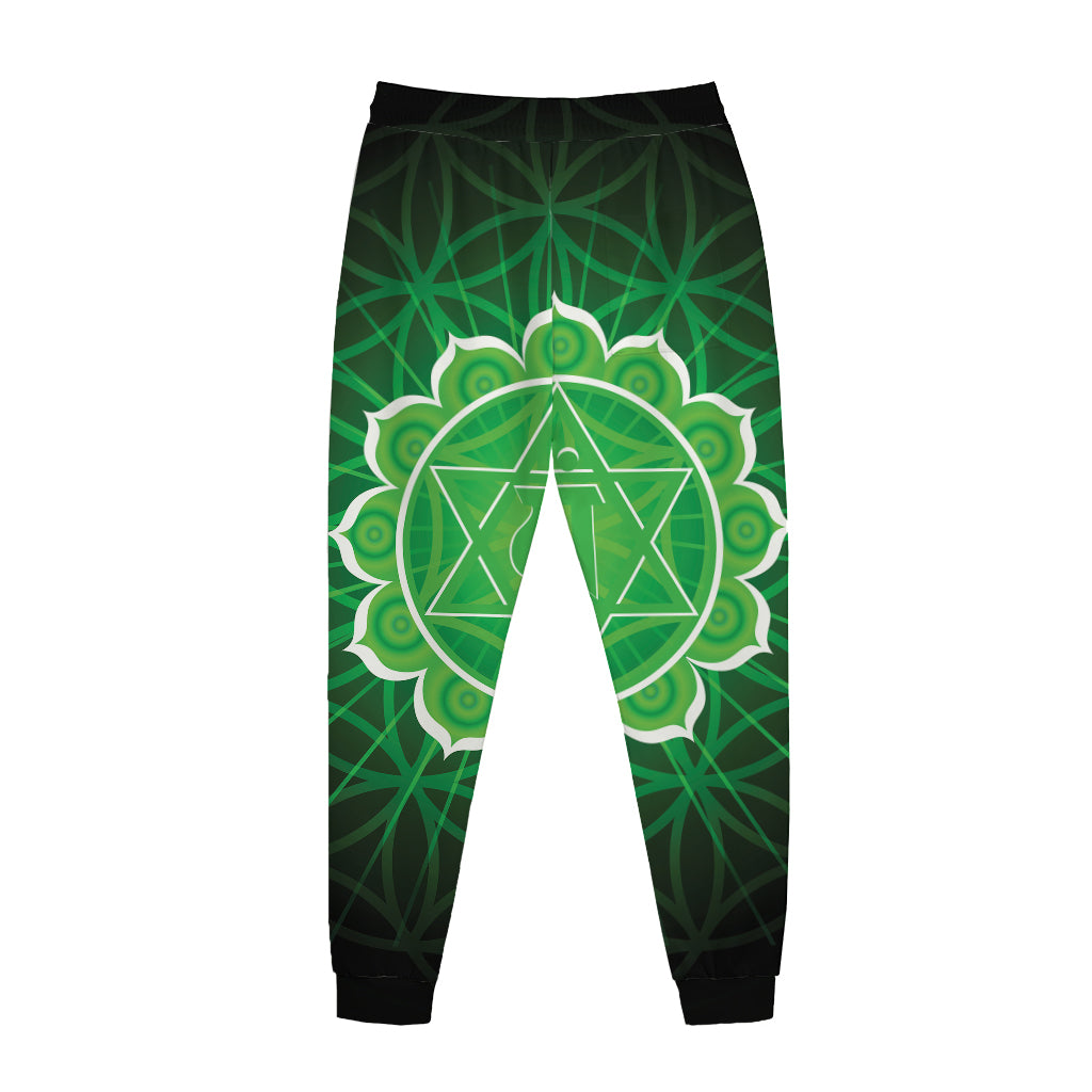Anahata Chakra Spiritual Print Jogger Pants