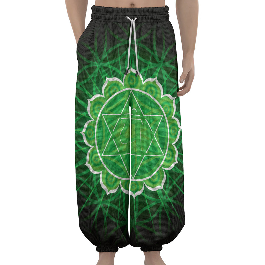 Anahata Chakra Spiritual Print Lantern Pants