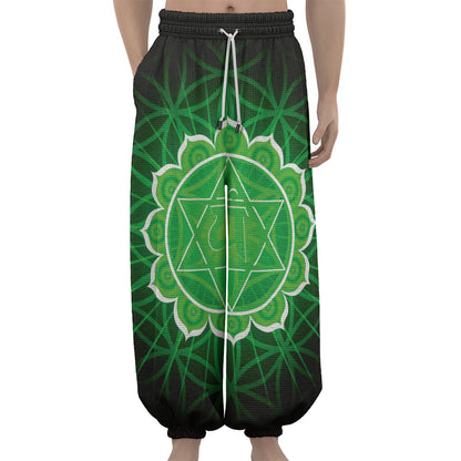 Anahata Chakra Spiritual Print Lantern Pants