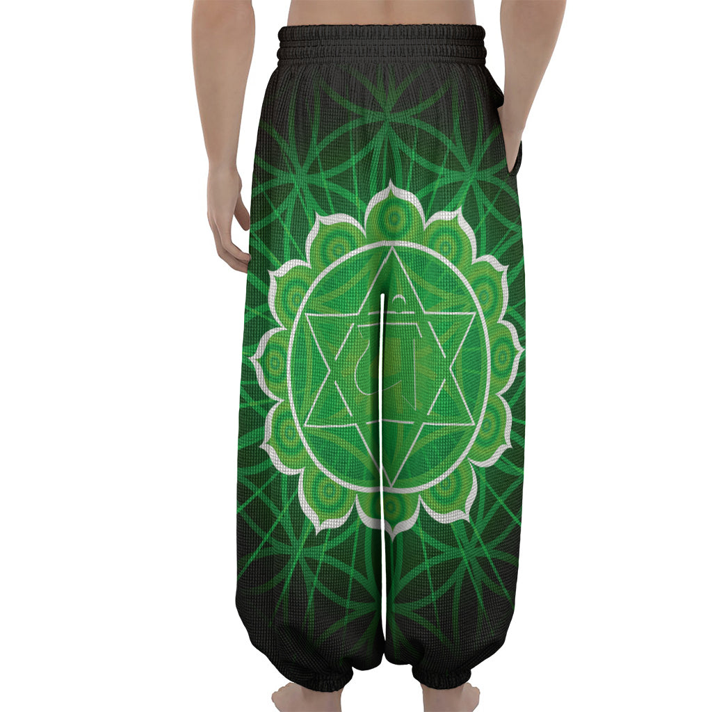 Anahata Chakra Spiritual Print Lantern Pants