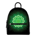 Anahata Chakra Spiritual Print Leather Backpack