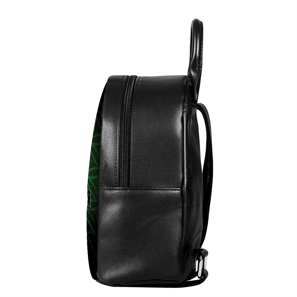 Anahata Chakra Spiritual Print Leather Backpack