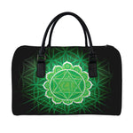 Anahata Chakra Spiritual Print Leather Duffle Bag