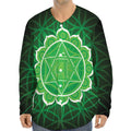 Anahata Chakra Spiritual Print Long Sleeve Baseball Jersey