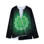 Anahata Chakra Spiritual Print Long Sleeve Short Coat