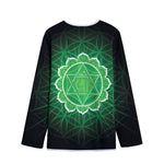 Anahata Chakra Spiritual Print Long Sleeve Short Coat