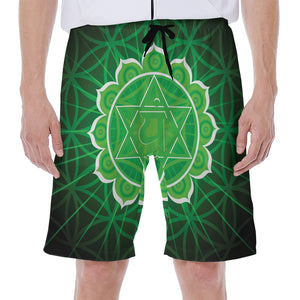 Anahata Chakra Spiritual Print Men's Beach Shorts