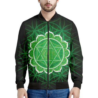 Anahata Chakra Spiritual Print Men's Bomber Jacket