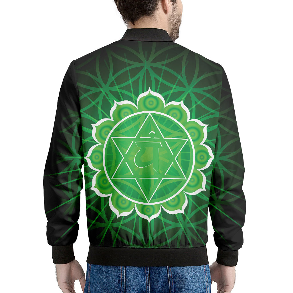 Anahata Chakra Spiritual Print Men's Bomber Jacket