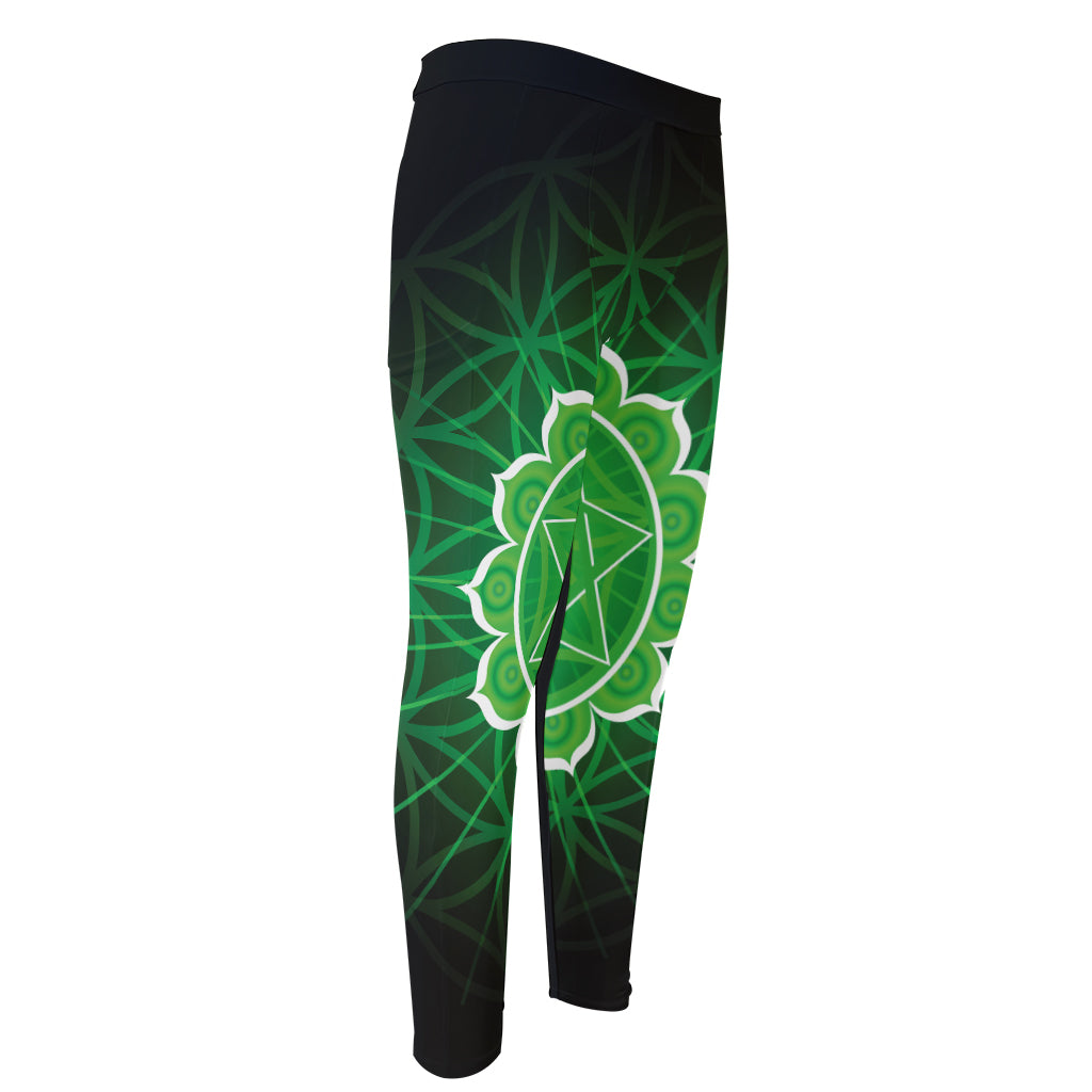 Anahata Chakra Spiritual Print Men's Compression Pants