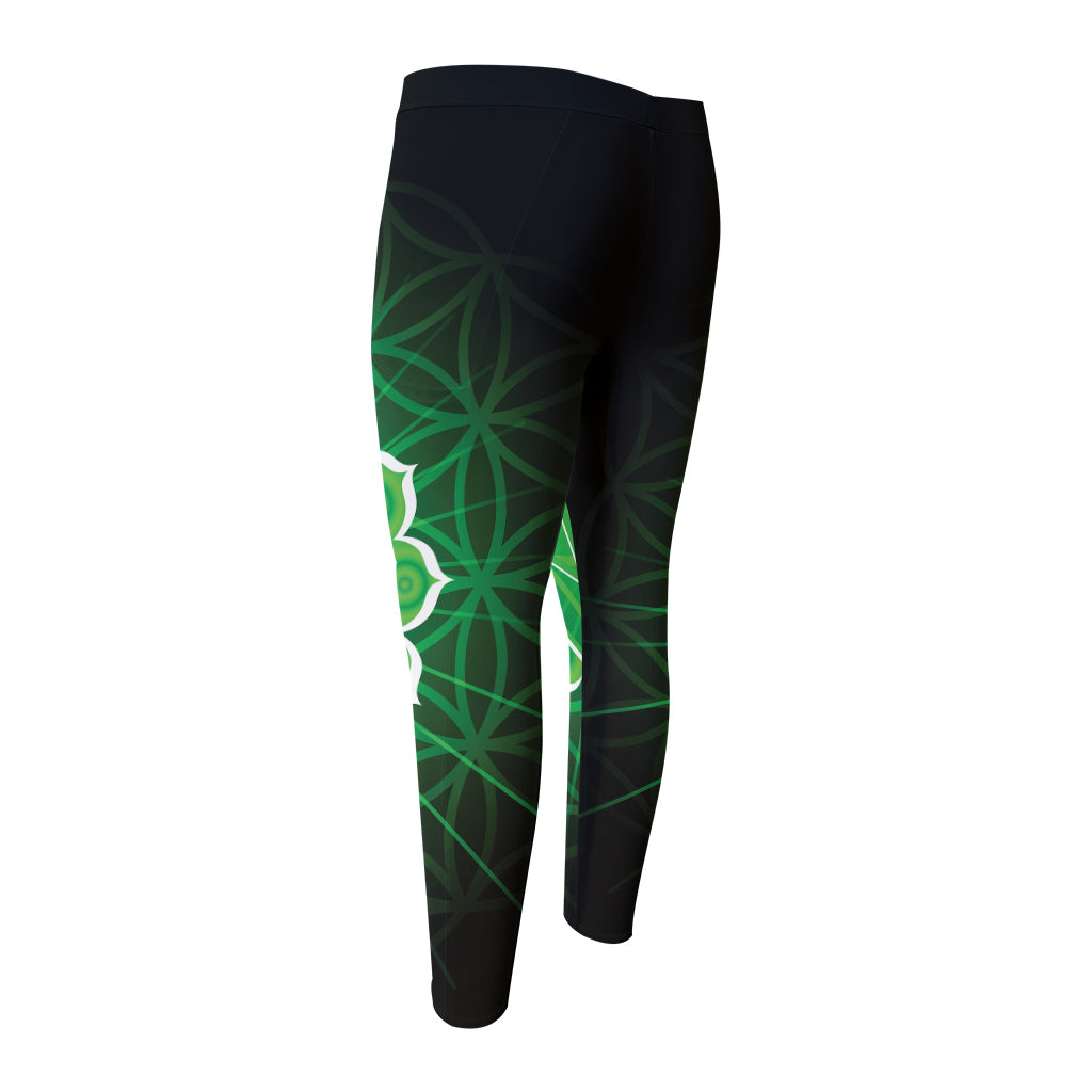 Anahata Chakra Spiritual Print Men's Compression Pants
