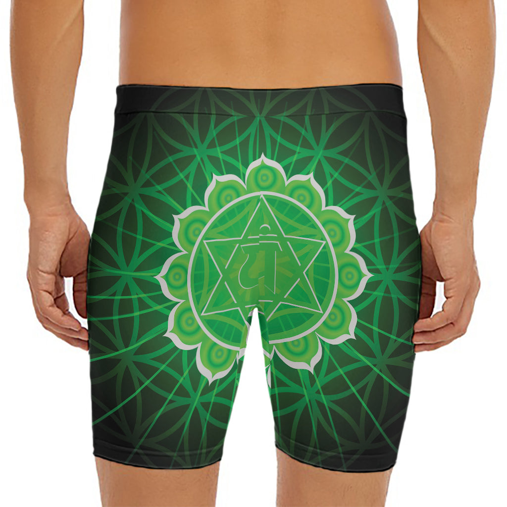 Anahata Chakra Spiritual Print Men's Long Boxer Briefs