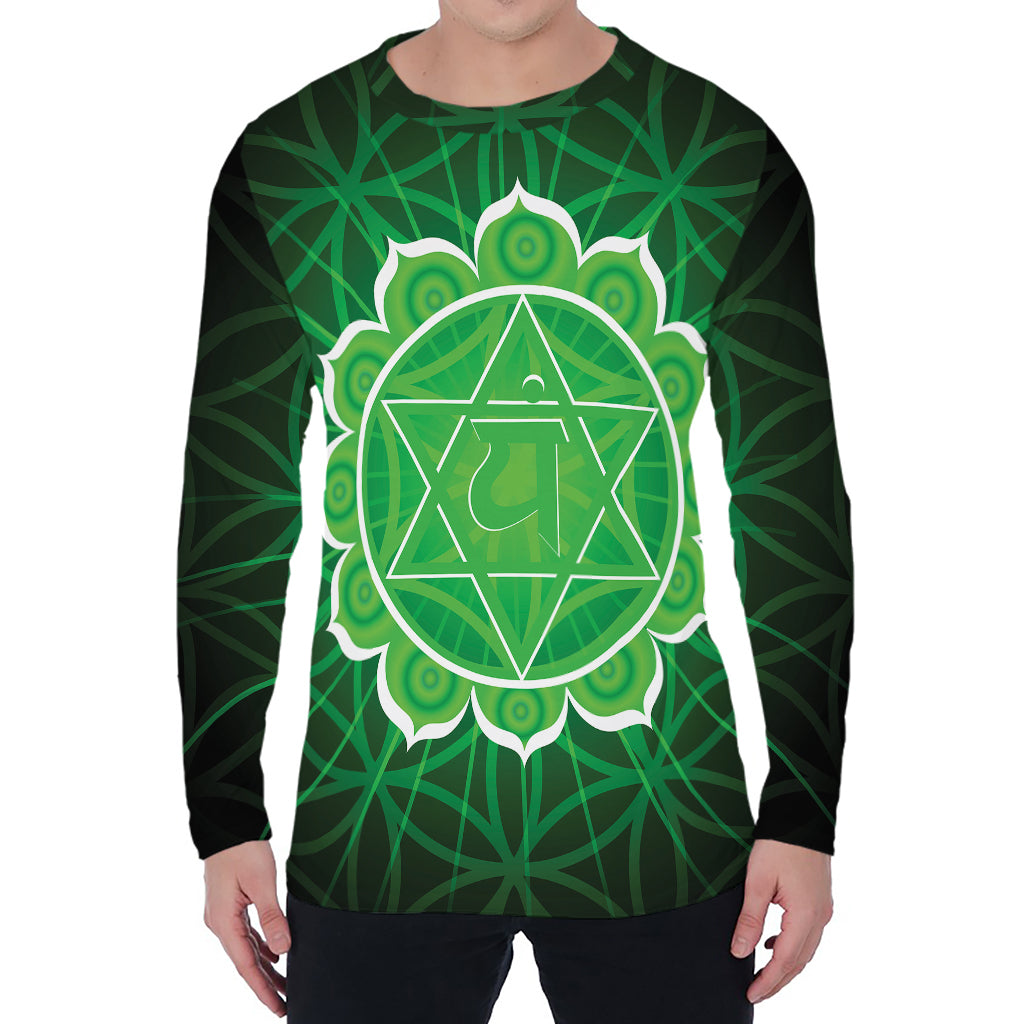 Anahata Chakra Spiritual Print Men's Long Sleeve T-Shirt