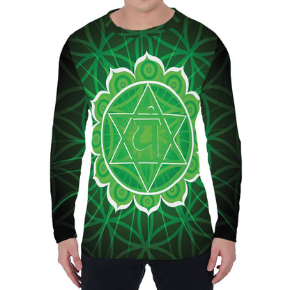 Anahata Chakra Spiritual Print Men's Long Sleeve T-Shirt