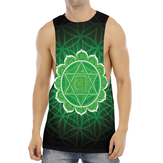Anahata Chakra Spiritual Print Men's Muscle Tank Top