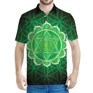 Anahata Chakra Spiritual Print Men's Polo Shirt