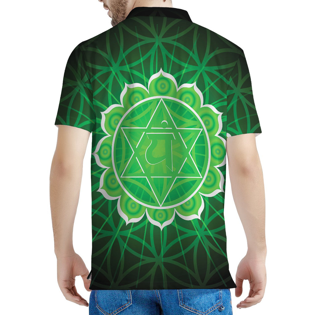 Anahata Chakra Spiritual Print Men's Polo Shirt