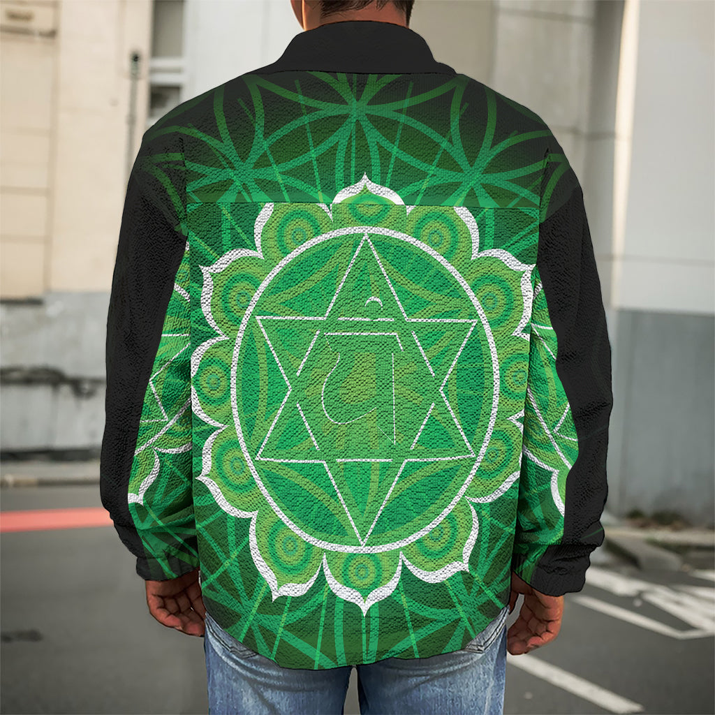 Anahata Chakra Spiritual Print Men's Shirt Jacket