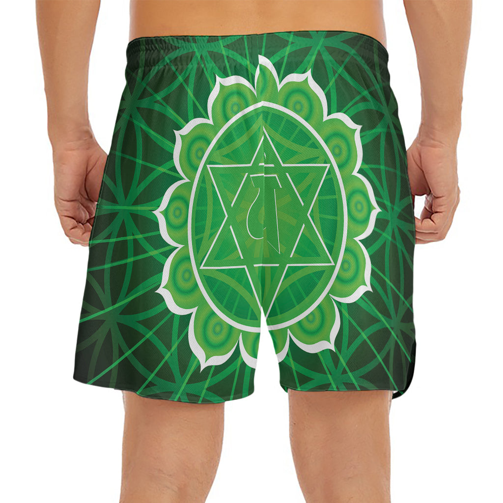 Anahata Chakra Spiritual Print Men's Split Running Shorts