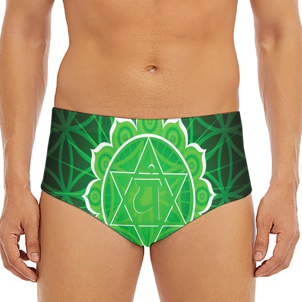 Anahata Chakra Spiritual Print Men's Triangle Swim Briefs